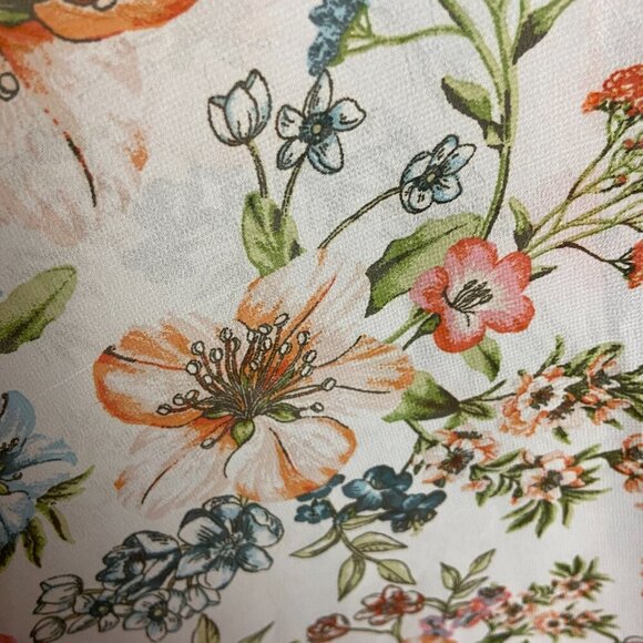 Mystree Size M Kimono Duster Longlined Floral Polka Dots Open Front Boho Hippie - Picture 6 of 6